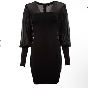 Balmain long sleeve rare mesh mini dress long sleeve repaired